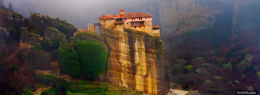 Photo monastry greece castle Facebook Cover for Free