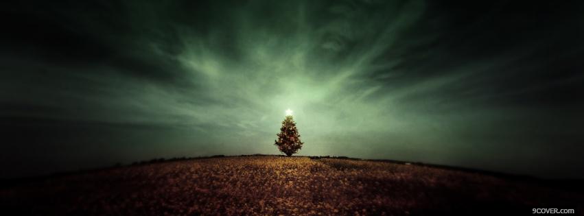 Photo amazing christmas tree Facebook Cover for Free