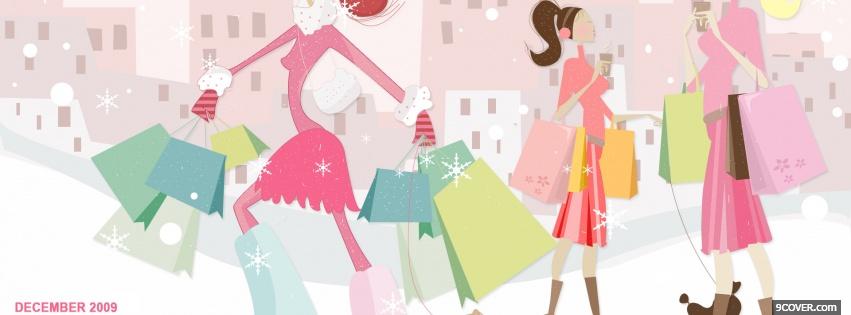 Photo christmas shopping Facebook Cover for Free