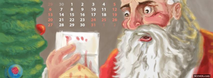 Photo surprised santa claus Facebook Cover for Free