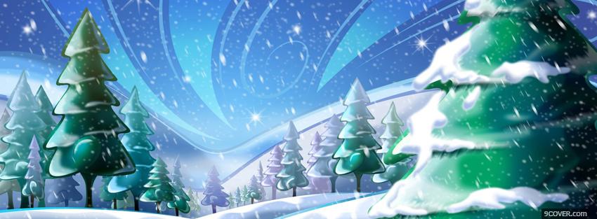 Photo winter wonderland christmas Facebook Cover for Free