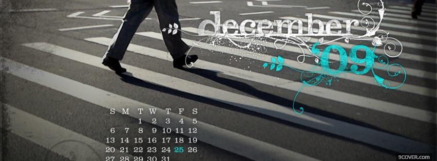 Photo walking on the street december Facebook Cover for Free