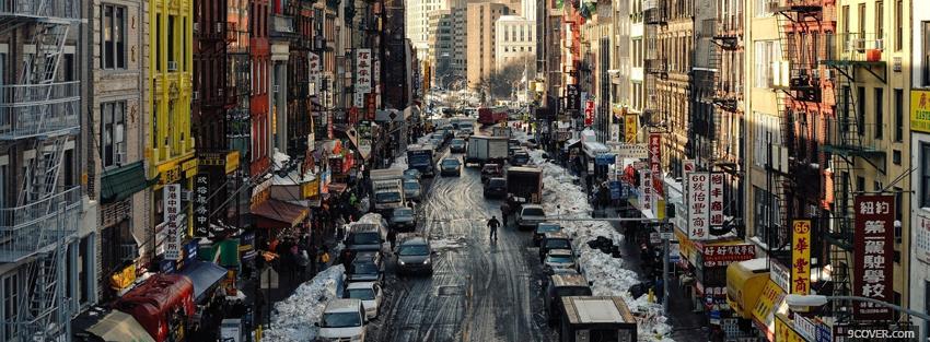 Photo chinatown new york city Facebook Cover for Free
