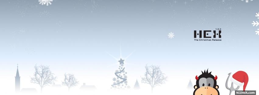 Photo monkey and christmas Facebook Cover for Free