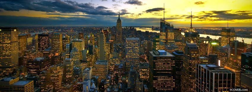 Photo colors of new york city Facebook Cover for Free