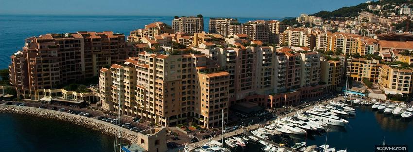 Photo city of monaco Facebook Cover for Free