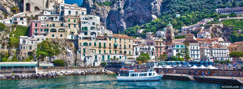 Photo city of amalfi Facebook Cover for Free