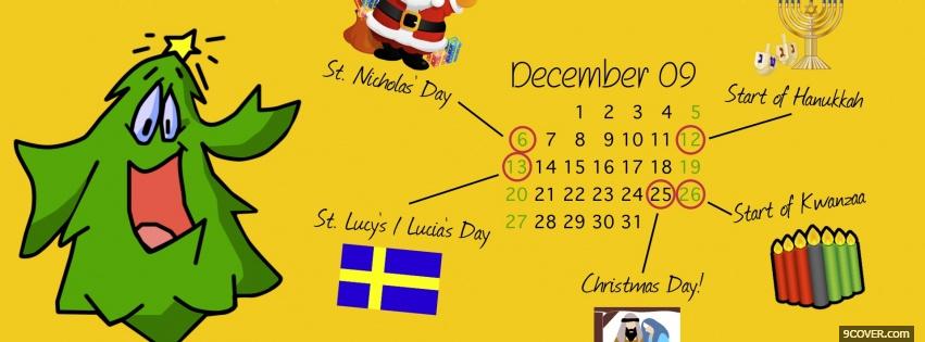 Photo important days in december Facebook Cover for Free