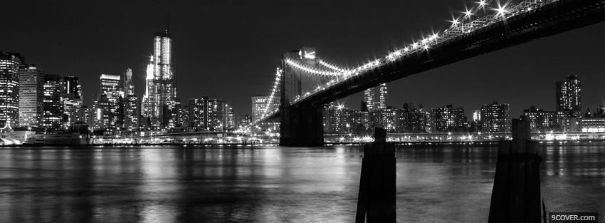 Photo new york city at night Facebook Cover for Free