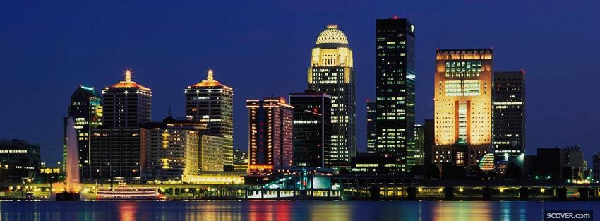 Photo louisville city skyline Facebook Cover for Free