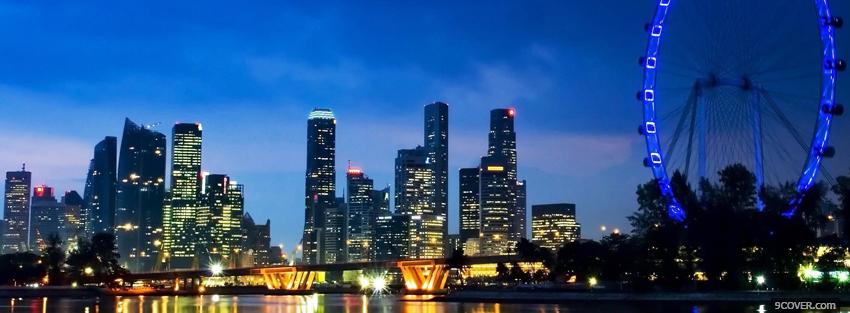 Photo singapore flyer city Facebook Cover for Free