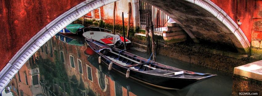 Photo venice city boat Facebook Cover for Free