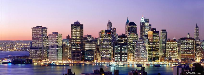 Photo new york city sunset Facebook Cover for Free
