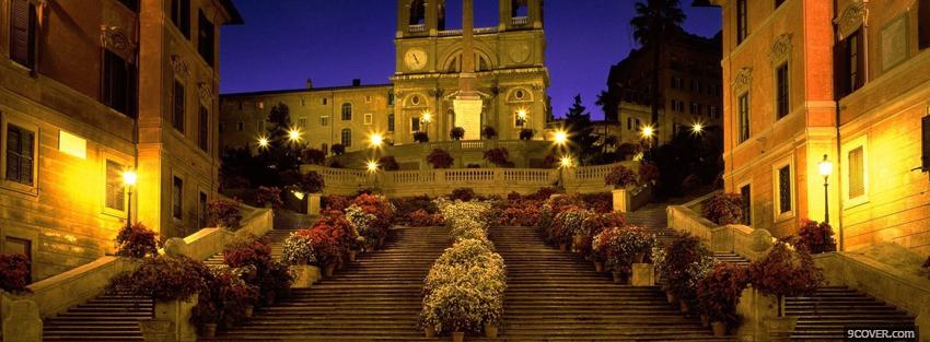 Photo spanish steps rome city Facebook Cover for Free