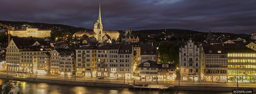 Photo zurich city Facebook Cover for Free