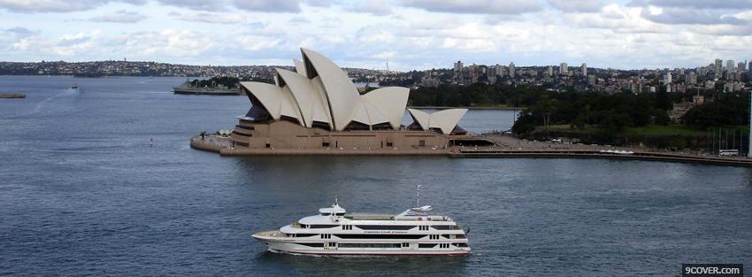 Photo opera house and boat sydney Facebook Cover for Free