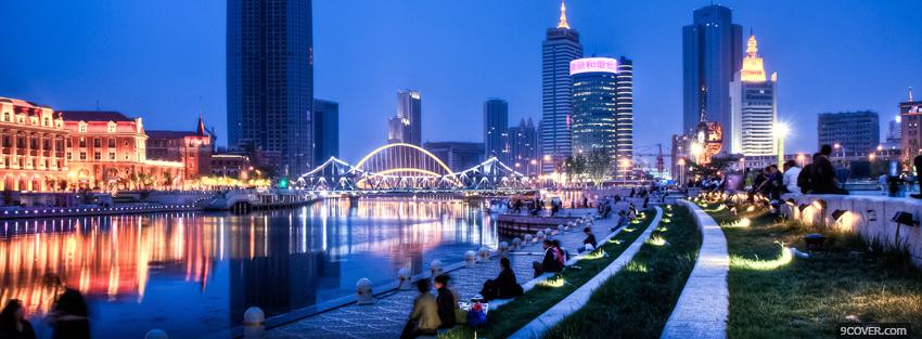 Photo tianjin china city Facebook Cover for Free