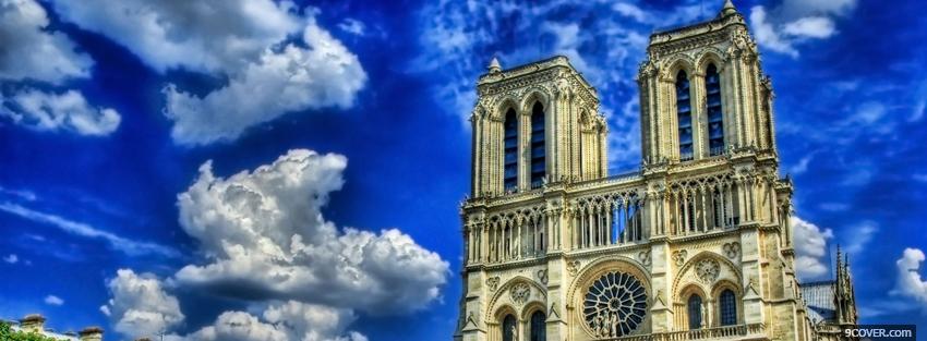 Photo notre dame in paris city Facebook Cover for Free