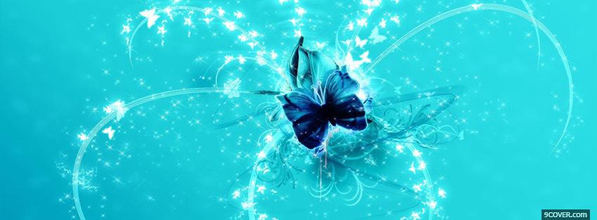 Photo sparkling butterfly Facebook Cover for Free