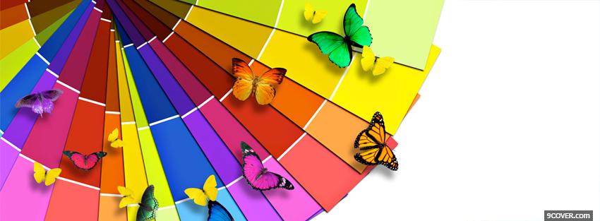 Photo butterflies and colors creative Facebook Cover for Free