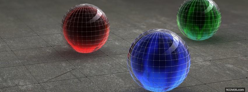 Photo red blue green balls Facebook Cover for Free