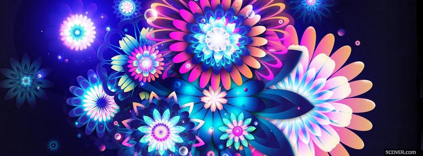 Photo electric flowers creative Facebook Cover for Free