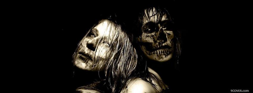 Photo face and skull creative Facebook Cover for Free
