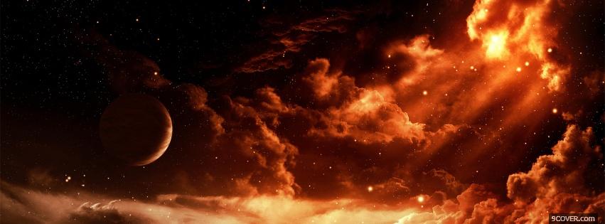 Photo clouds in space creative Facebook Cover for Free