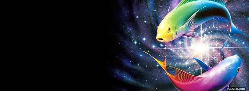 Photo fishes colors creative Facebook Cover for Free