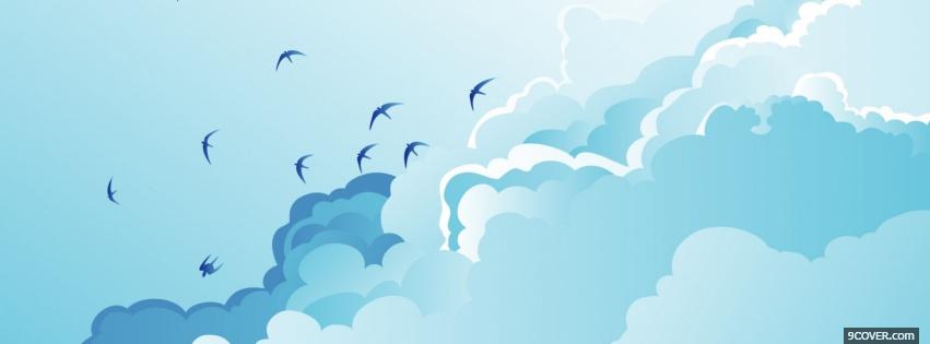 Photo birds clouds creative Facebook Cover for Free