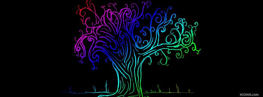 Photo drawed tree creative Facebook Cover for Free