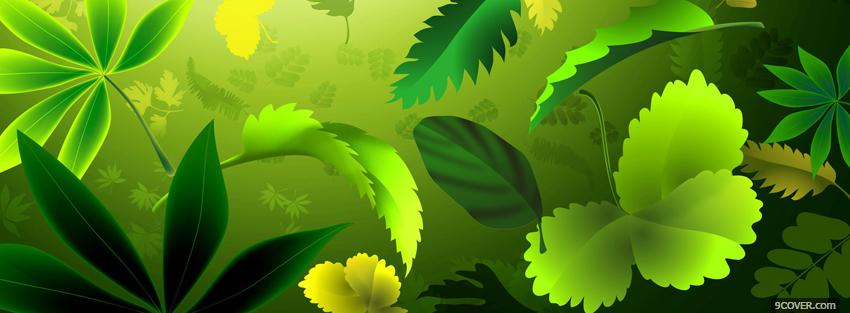 Photo flashy green plants creative Facebook Cover for Free