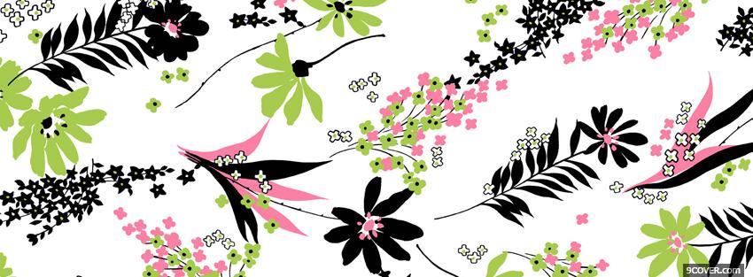 Photo black and pink flowers Facebook Cover for Free