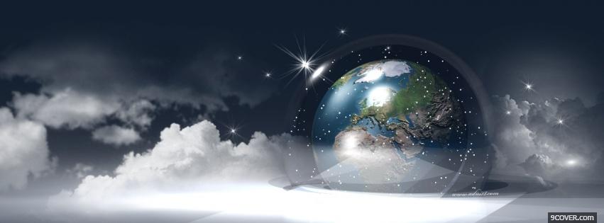 Photo planet earth clouds creative Facebook Cover for Free