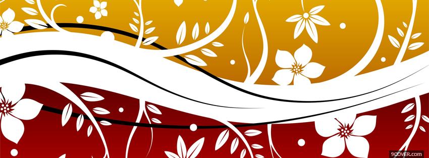 Photo gold and red flowers Facebook Cover for Free