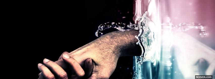 Photo water hand creative Facebook Cover for Free
