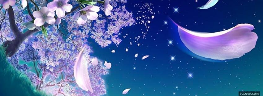 Photo floating petals creative Facebook Cover for Free