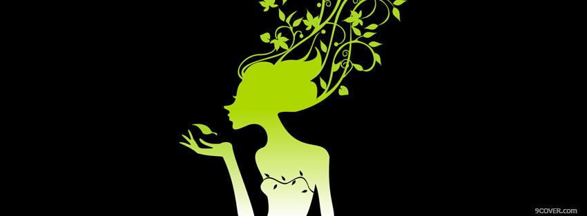 Photo plants gree woman creative Facebook Cover for Free