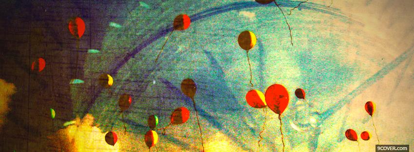 Photo red yellow balloons creative Facebook Cover for Free