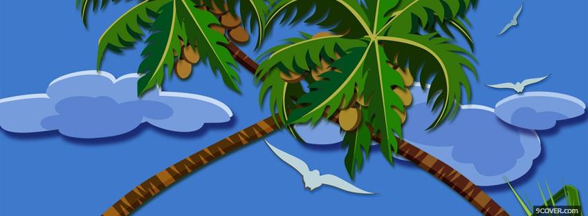 Photo palm trees creative Facebook Cover for Free