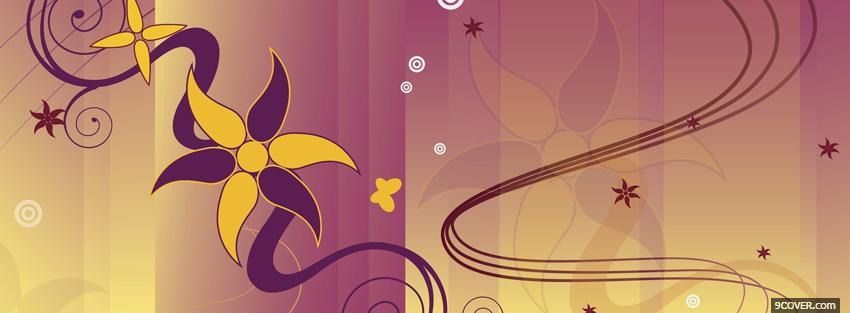 Photo purple yellow flower creative Facebook Cover for Free