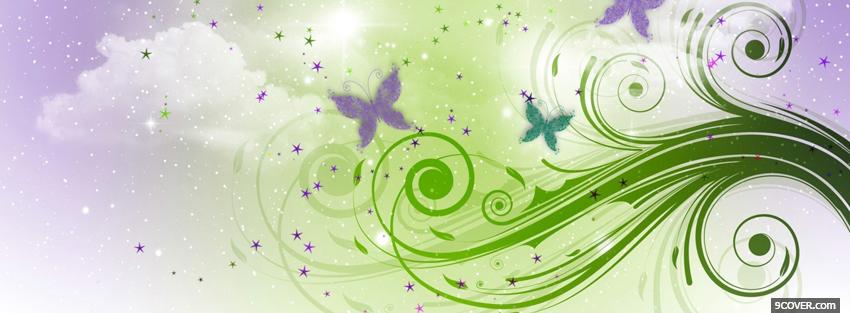Photo butterflies in the sky creative Facebook Cover for Free