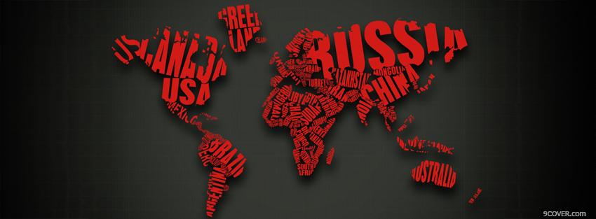 Photo world map creative Facebook Cover for Free