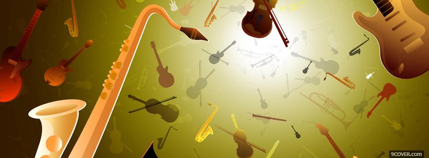 Photo music instruments creative Facebook Cover for Free