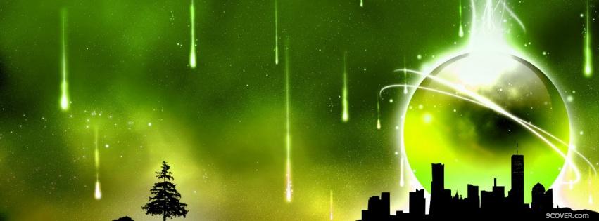 Photo neon green attack creative Facebook Cover for Free