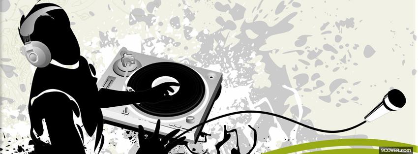 Photo dj playing music creative Facebook Cover for Free