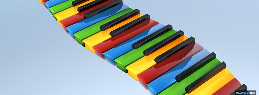 Photo rainbow piano creative Facebook Cover for Free