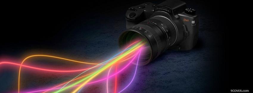 Photo camera colors creative Facebook Cover for Free