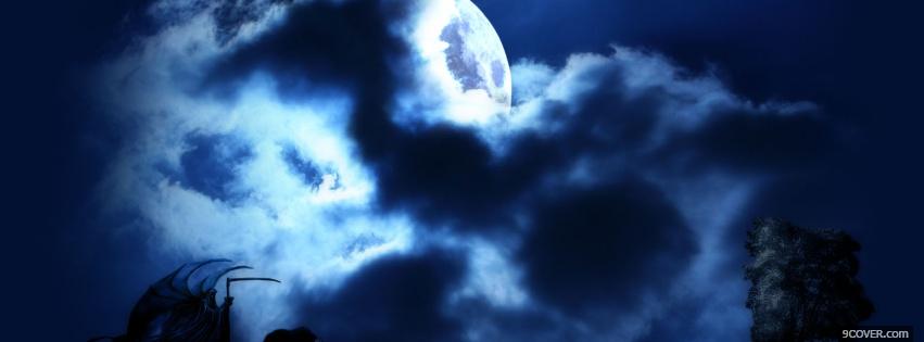 Photo moon clouds creative Facebook Cover for Free