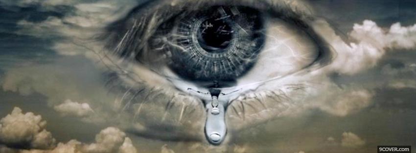 Photo crying eye creative Facebook Cover for Free